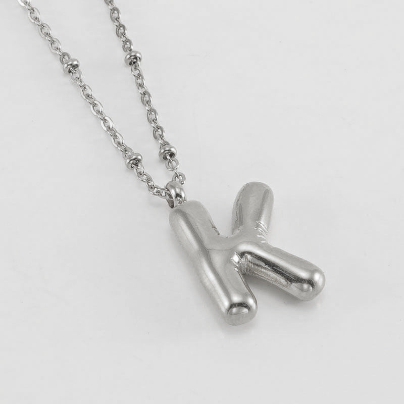 Bubble Letter Initial Necklace (Custom)