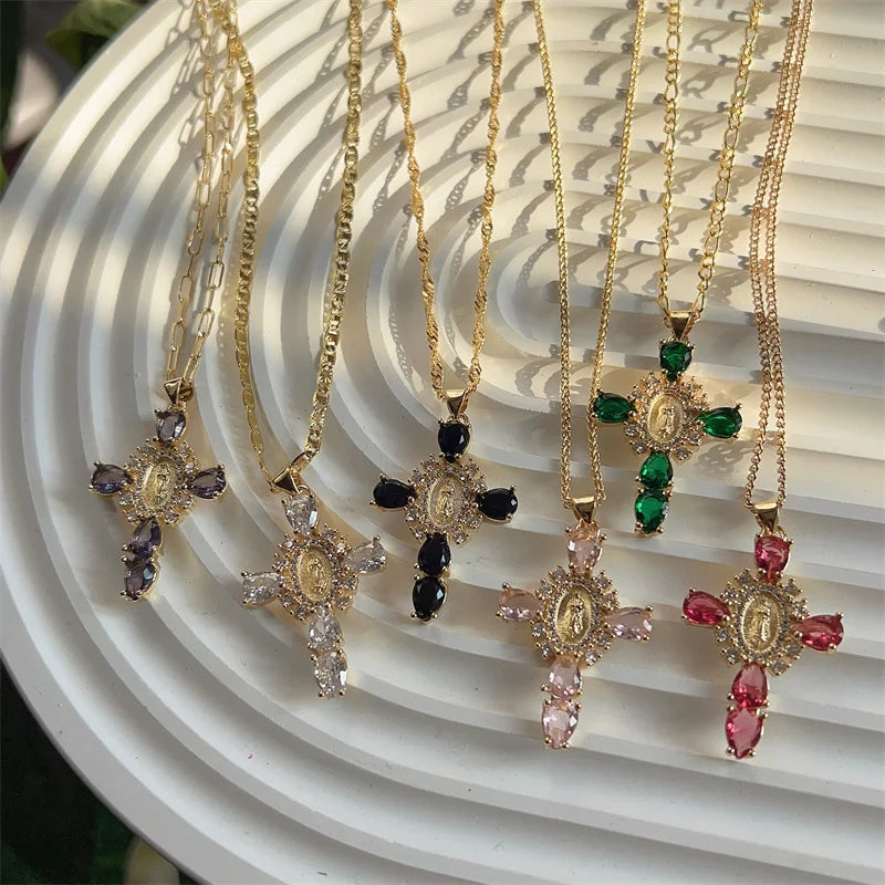 Valerie® Virgin Mary Cross Pendants