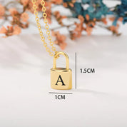 Ellie® Initial Love Lock 18k Gold Necklace (Custom)
