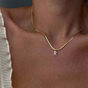 Melly® Diamond Initial Herringbone Necklace (Custom)