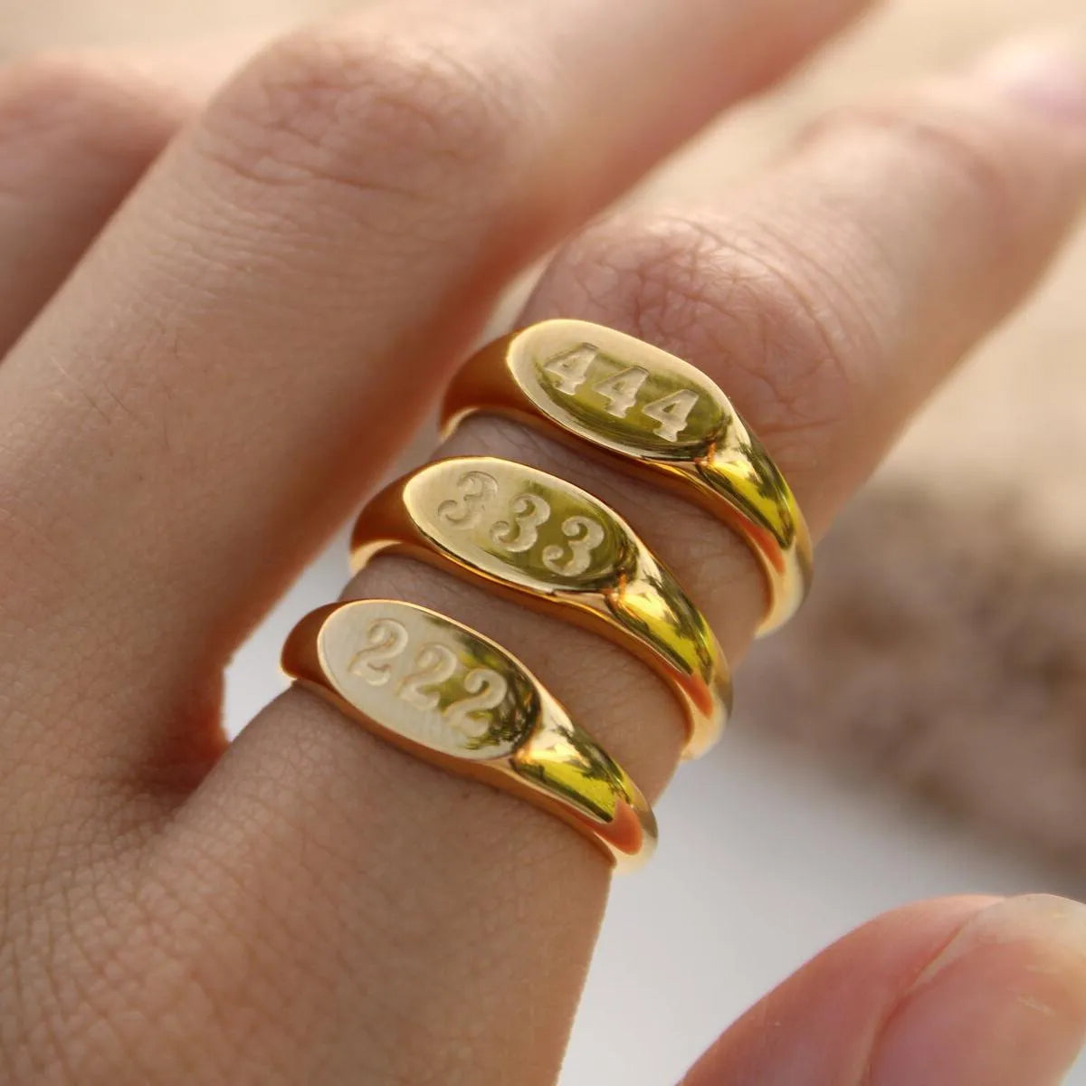 Angelica® Angel Number Signet Ring (Custom)
