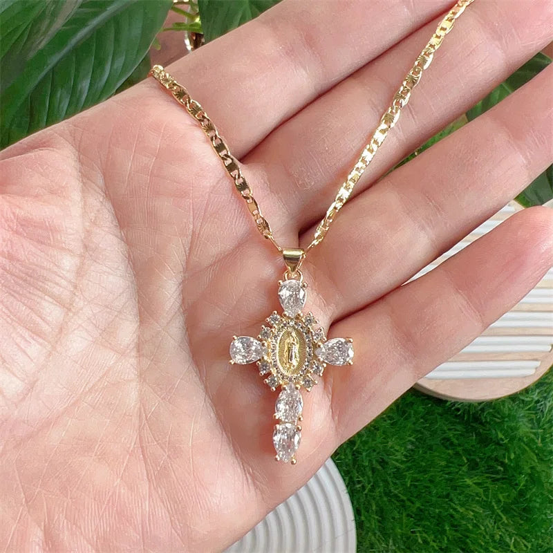 Valerie® Virgin Mary Cross Pendants
