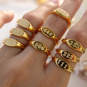 Angelica® Angel Number Signet Ring (Custom)