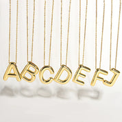 Bubble Letter Initial Necklace