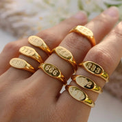 Angelica® Angel Number Signet Ring (Custom)