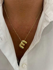 Bubble Letter Initial Necklace (Custom)