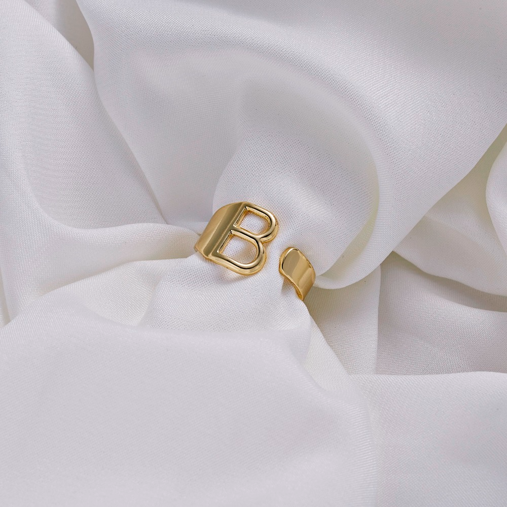Chunky Initial Ring (adjustable size) (Custom)
