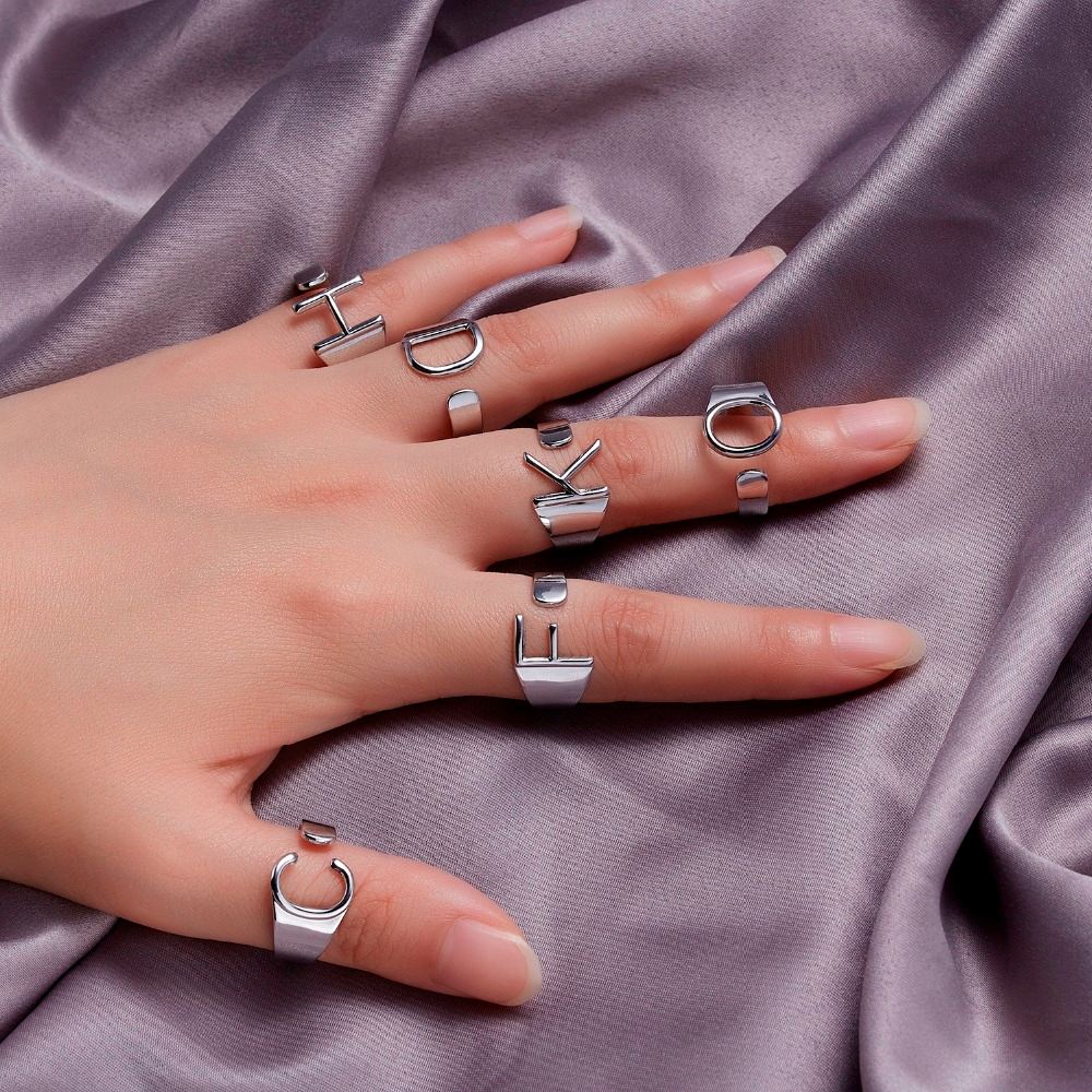 Chunky Initial Ring (adjustable size) (Custom)