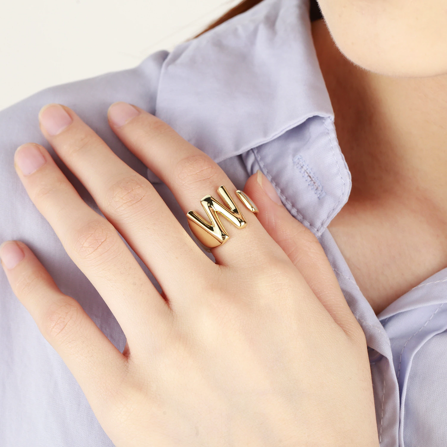 Chunky Initial Ring (adjustable size) (Custom)