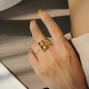 Chunky Initial Ring (adjustable size) (Custom)