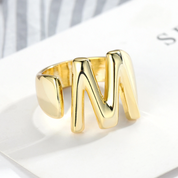 Chunky Initial Ring (adjustable size) (Custom)