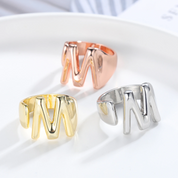 Chunky Initial Ring (adjustable size) (Custom)