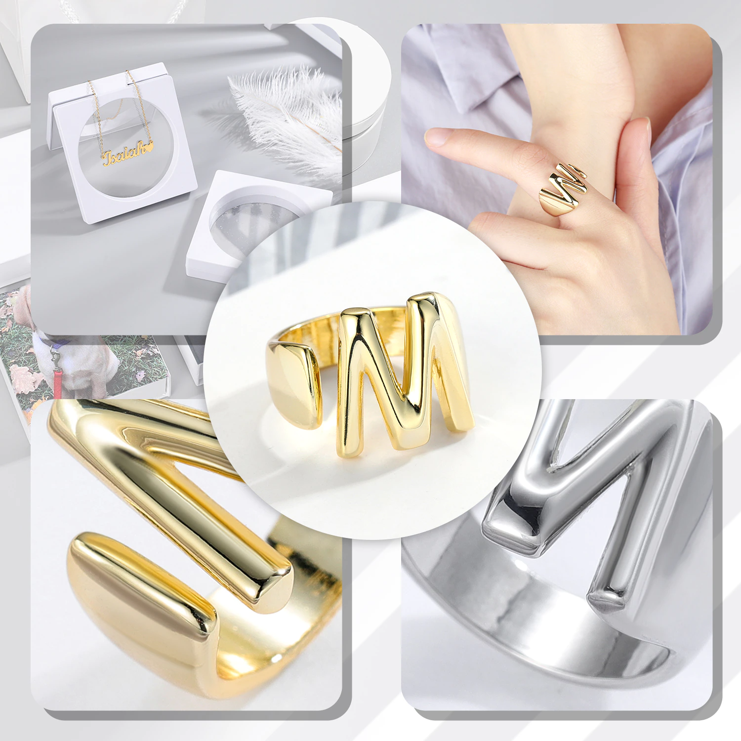 Chunky Initial Ring (adjustable size) (Custom)