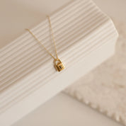 Ellie® Initial Love Lock 18k Gold Necklace (Custom)